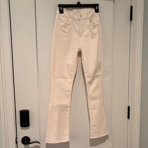 MOTHER Women's Cream Straight Leg Jeans